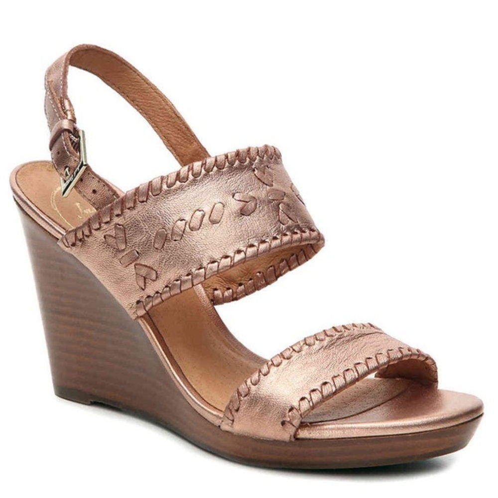 Jack Rogers Vanessa Rose Gold Wedges